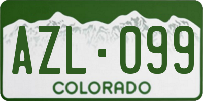 CO license plate AZL099