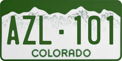 CO license plate AZL101