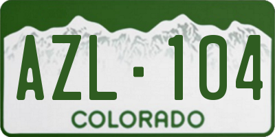 CO license plate AZL104