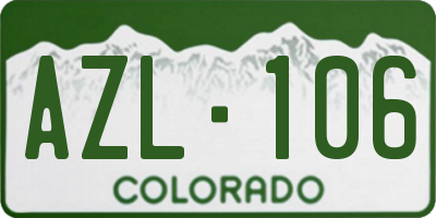 CO license plate AZL106