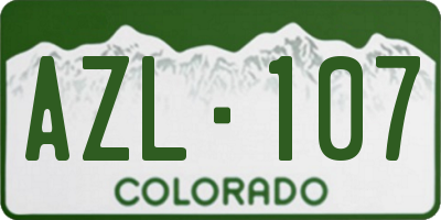 CO license plate AZL107