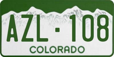 CO license plate AZL108