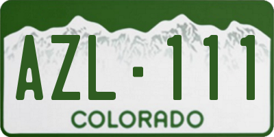 CO license plate AZL111