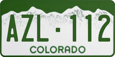 CO license plate AZL112