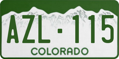 CO license plate AZL115