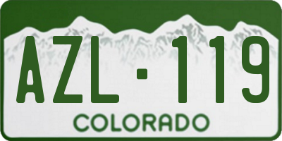 CO license plate AZL119