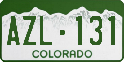 CO license plate AZL131