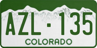 CO license plate AZL135