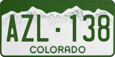 CO license plate AZL138
