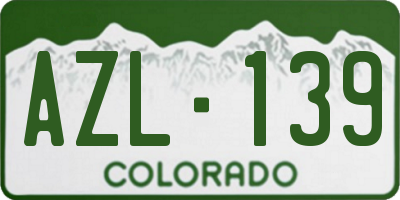 CO license plate AZL139