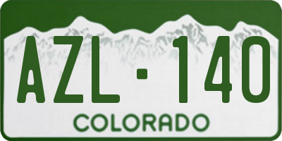 CO license plate AZL140