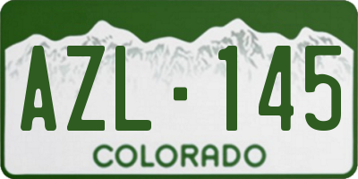 CO license plate AZL145