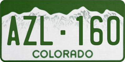 CO license plate AZL160