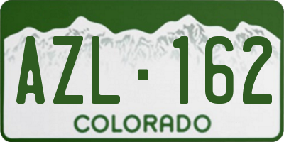 CO license plate AZL162