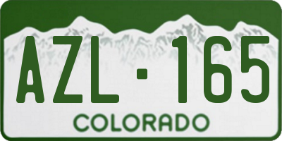CO license plate AZL165