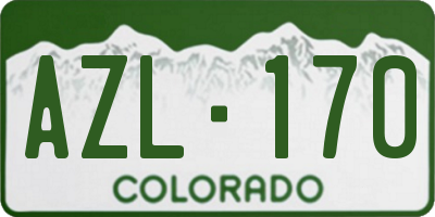 CO license plate AZL170