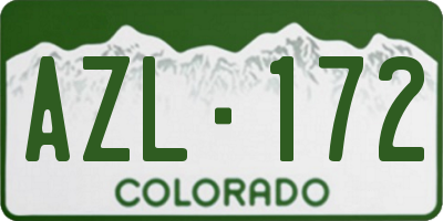 CO license plate AZL172