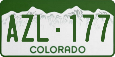 CO license plate AZL177