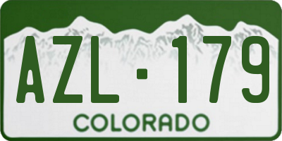 CO license plate AZL179