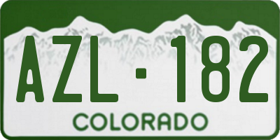 CO license plate AZL182