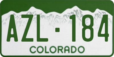 CO license plate AZL184