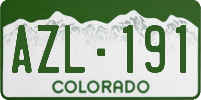 CO license plate AZL191
