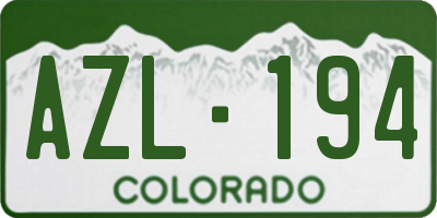 CO license plate AZL194