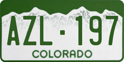 CO license plate AZL197