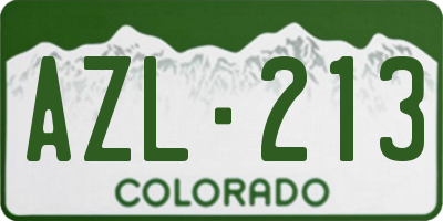 CO license plate AZL213