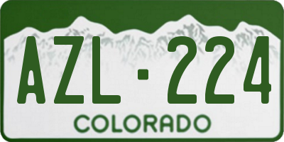 CO license plate AZL224
