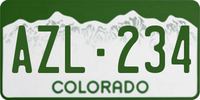 CO license plate AZL234
