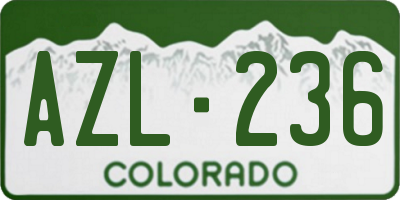 CO license plate AZL236