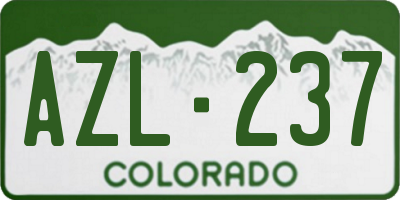 CO license plate AZL237