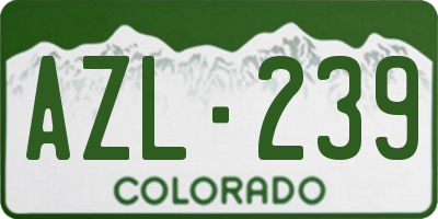 CO license plate AZL239