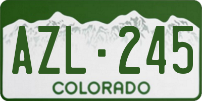 CO license plate AZL245
