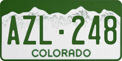 CO license plate AZL248