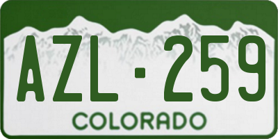 CO license plate AZL259
