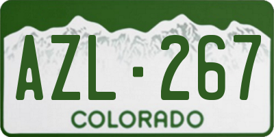CO license plate AZL267