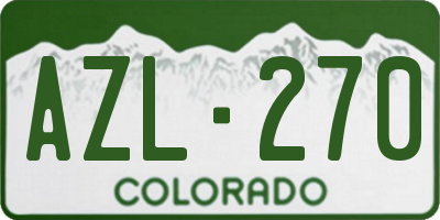 CO license plate AZL270