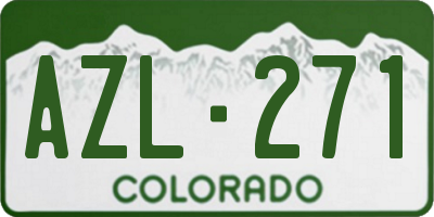 CO license plate AZL271