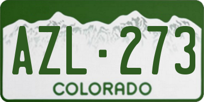 CO license plate AZL273