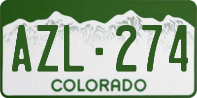 CO license plate AZL274