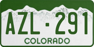 CO license plate AZL291
