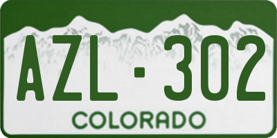 CO license plate AZL302
