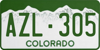 CO license plate AZL305