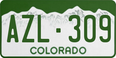 CO license plate AZL309