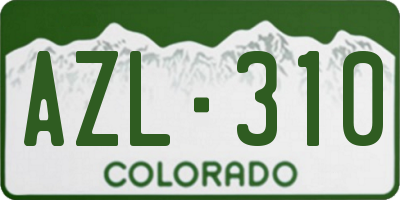 CO license plate AZL310