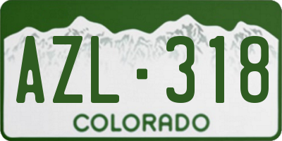 CO license plate AZL318