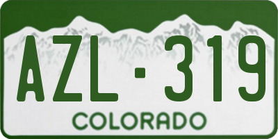 CO license plate AZL319