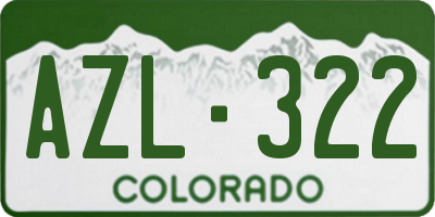 CO license plate AZL322